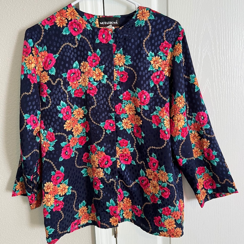 Vintage 80’s floral jacket/blouse